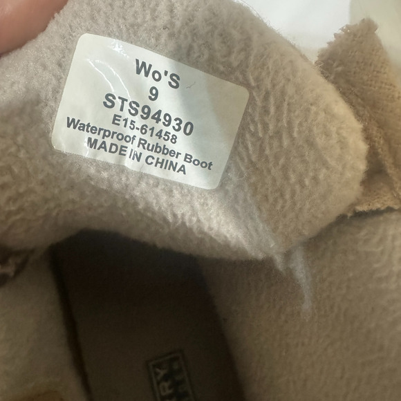 Sperry Womens Winter Rain Duck Boots womens 9 waterproof quilted upper cream - Picture 6 of 7